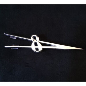 Vintage Rare Ford Auto Deluxe Standard V8 Circa 1939 RH Hood Chrome Emblem 4824